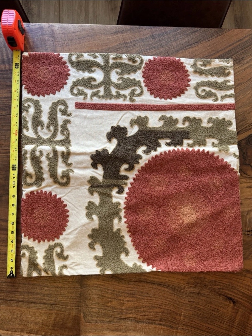 Pottery Barn Suzani-Inspired Pillow Cover in Rust, Olive & Cream